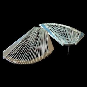 One of a kind Artist Sterling Silver Chunky Lightweight gold filled Earrings